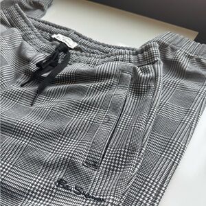 Ben Sherman Black & White Houndstooth Drawstring Pants Size Small
